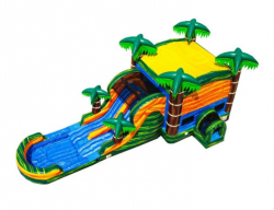 combo201 1685666365 Tropical Oasis Dual Lane Water Slide with Beach Bounce House